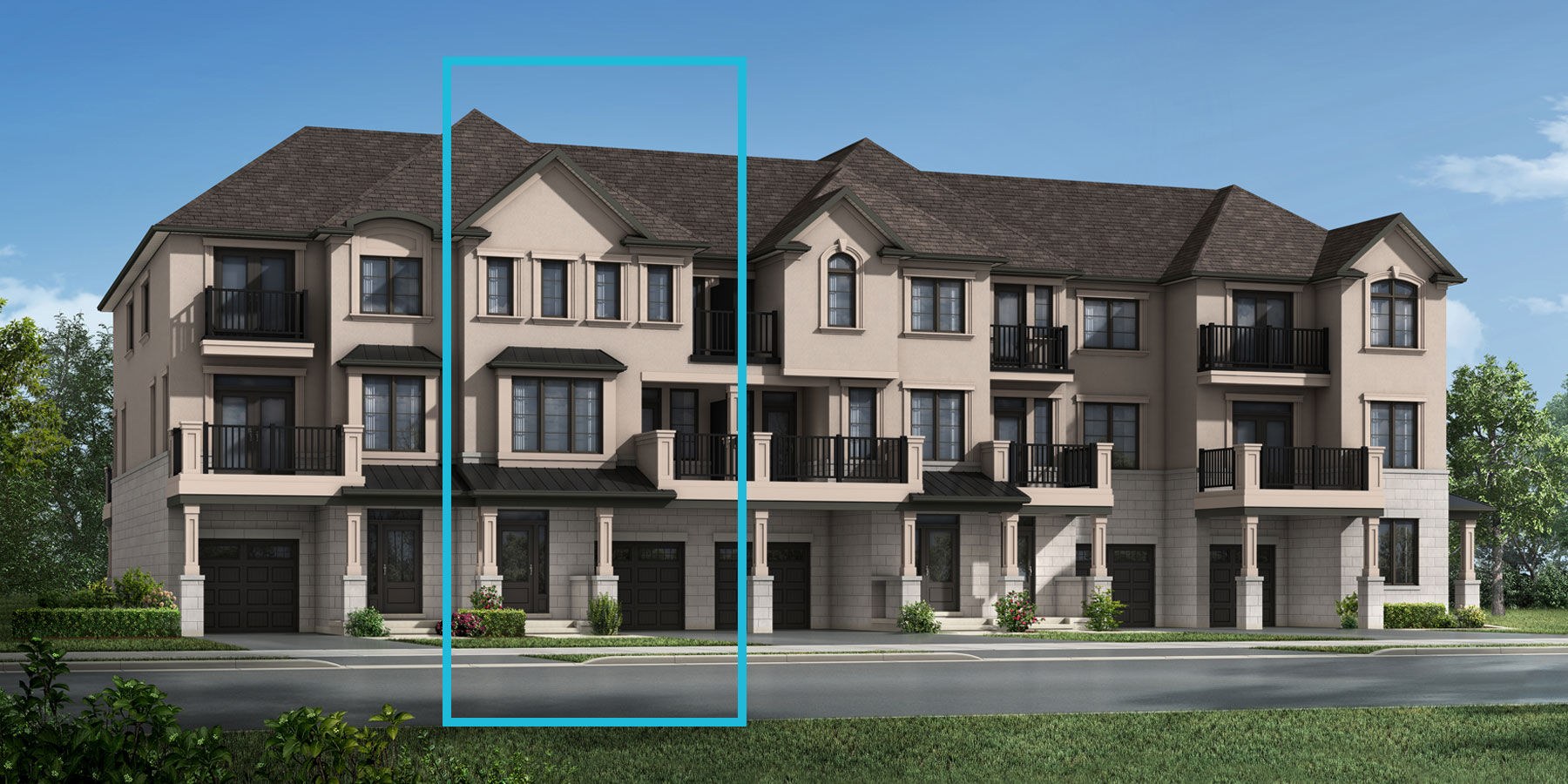 Brixton townhome rendering, elevation option 3