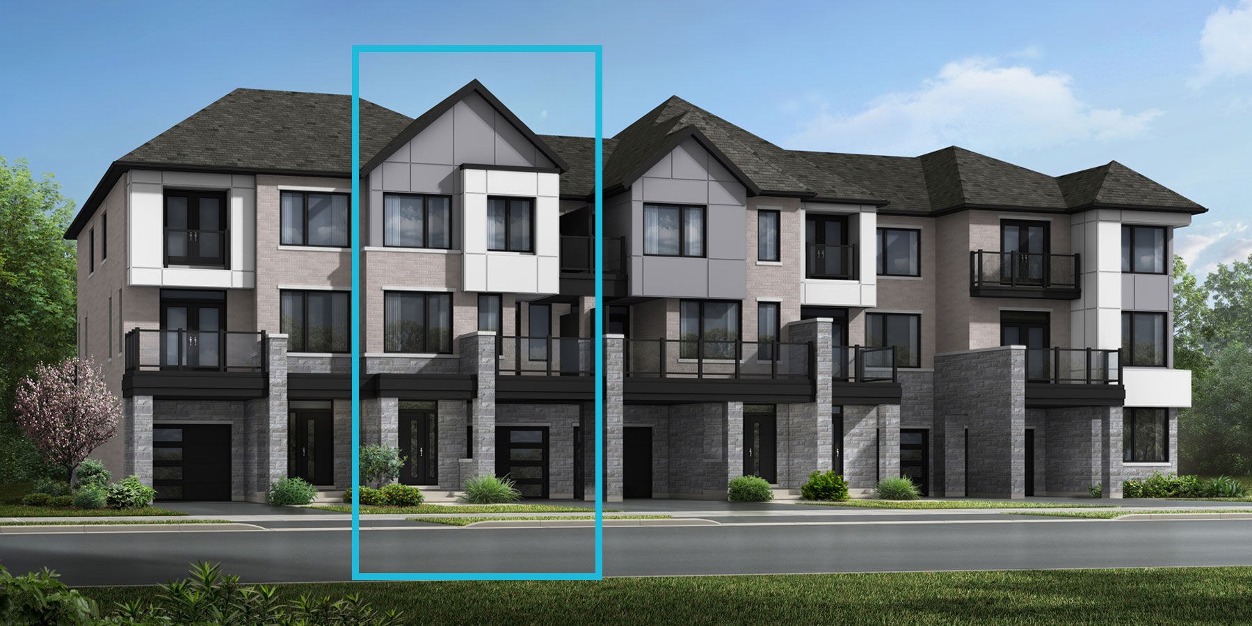 Brixton townhome rendering, elevation option 2