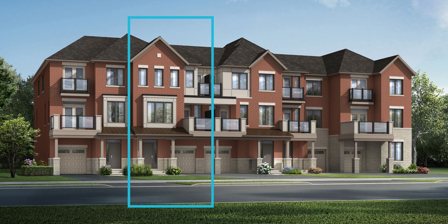 Brixton townhome rendering, elevation option 1